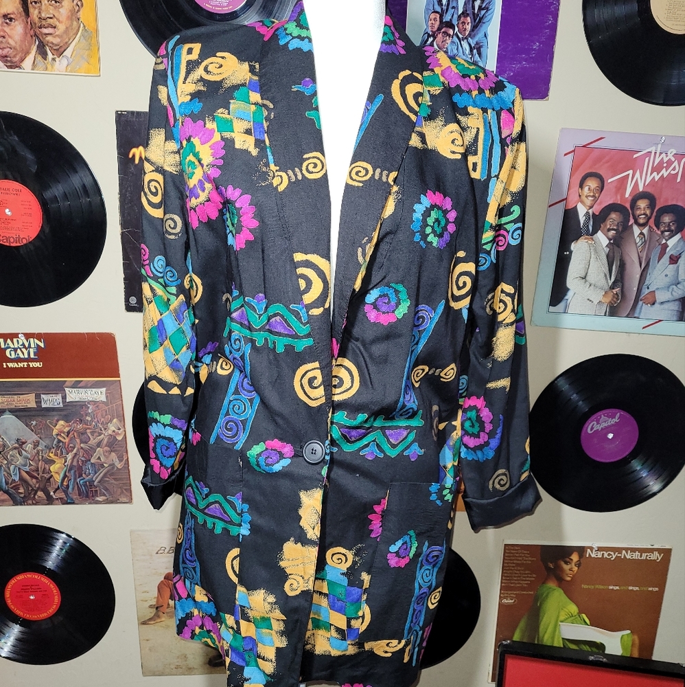 Vintage Colorful Kensington Square Blazer, Sz. S